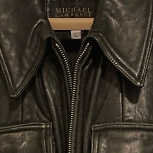 Michael Lawrence women's size large black leather jacket
